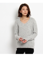 アルパカウール混Vニット/ライトグレー(811)