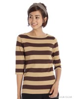 ボートネックボーダーニット/オフホワイト