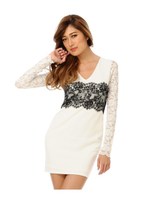 レース切替ポンチワンピース/WHITE