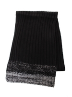 【AZUL by moussy】裾切替ニットマフラー/BLK