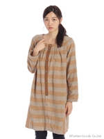 【OUTLET】シャギーボーダーワンピース/ベージュ