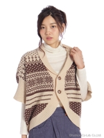 【OUTLET】雪柄ジャガードボレロ/ベージュ