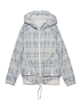 【emmi studio】チェックプリントフードブルゾン/LBLU