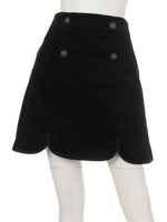 【sw】別珍パイピングスカート/ブラウン