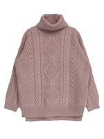 オフタートルケーブルニット/アイボリー