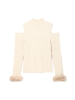 《EDIT COLOGNE》ファーカフスニット/ピンク(090)