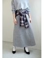【AZUL by moussy】シャツ腰巻き風ロングスカート/T.GRY