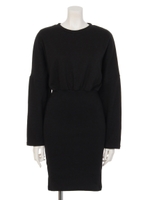 【LATINA】ウエスト切替ドルマンワンピース/BK