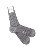 グレンチェックペインソックス/グレー(212)