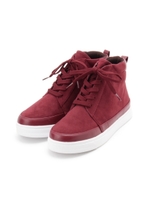 フェイクスウェードハイカットスニーカー/ワインレッド(063)
