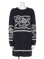 【chille anap】レース風ジャガード編みワンピース/GRY