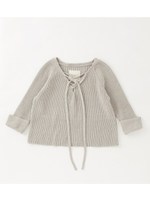 レースアップニットプルオーバー/L-GRAY