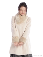 ワッフルティッペット付コート/オフホワイト