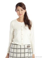 ビジュー釦C/D長袖/シロ