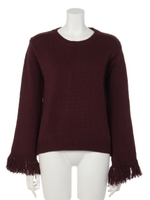 【chille anap】袖フリンジニットチュニック/BK