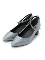 ◆グリッターベルテッドパンプス/ブラック(019)