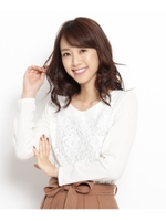 フラワーニードルレースニットソー/ホワイト系(402)