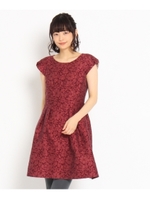 バイカラージャガードワンピース/ボルドー(064)