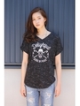 【AZUL by moussy】TRパーチ天竺HATスカルVネックドルマン/L/BLK
