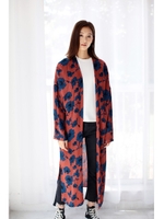 【1/5までNEWYEARSALE価格】【AZUL by moussy】花柄長袖ガウン/柄RED