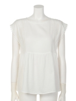 【Aunt Marie's】 コットンウエスト切替ブラウス/NAT