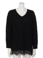 【Aunt Marie's】ソフトアンゴラレースニット/BLK