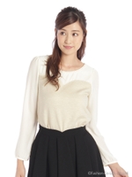 カットツイードハートカットトップス/クロ