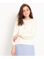 バックリボンへアリーニット/ライトベージュ(051)