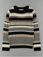 マルチボーダーハイネックPO/ブラック