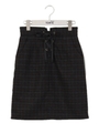 レースアップタイトスカート/ブラックチェック