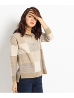 市松デザインニット/ベージュ(352)