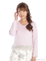 裾ラビットファーニット/ラベンダー