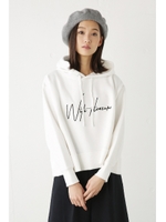 【AZUL by moussy】裏毛フーディシンプルロゴプルオーバー/SAX