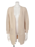 【chille anap】ノーカラーリブカーディガン/BK