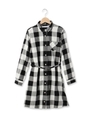 ◆ビックギンガムチェックシャツワンピース/ブラック(219)