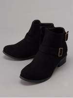 ベルトショートブーツ/ブラック