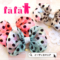 VERA アロハピースフロッキードットリボンヘアゴム