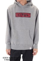 【AZUL by moussy】BEATLESボックスロゴ裏起毛プルパーカー/T.GRY