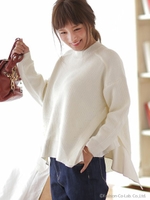 取り外しサイドフリルニット/グレー