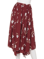 ジョーゼットフラワーフレアSK/アイボリー