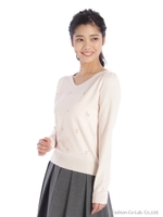 デイジーフラワー刺しゅうＶP/O/グレー