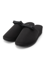 トート付きリボンヒールスリッパ/ネイビー(093)