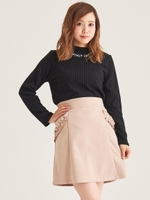 ポケットフリルAラインスカート/グレージュ