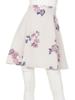 花柄プリント入りフレアスカート/サックス