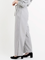 リボン付スリットワイドパンツ/ネイビー