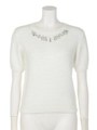 ビジューネックシャギーknit TOP/WHT