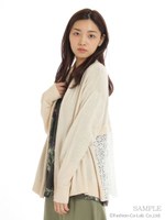 ケミカルレースMIXニットカーディガン/生成