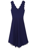 スカラップフレアーワンピース/BLU