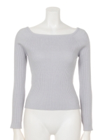 スクエアリブニット/ブルー