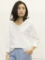 【洗える】ニュアンス衿ブラウス/ベージュ